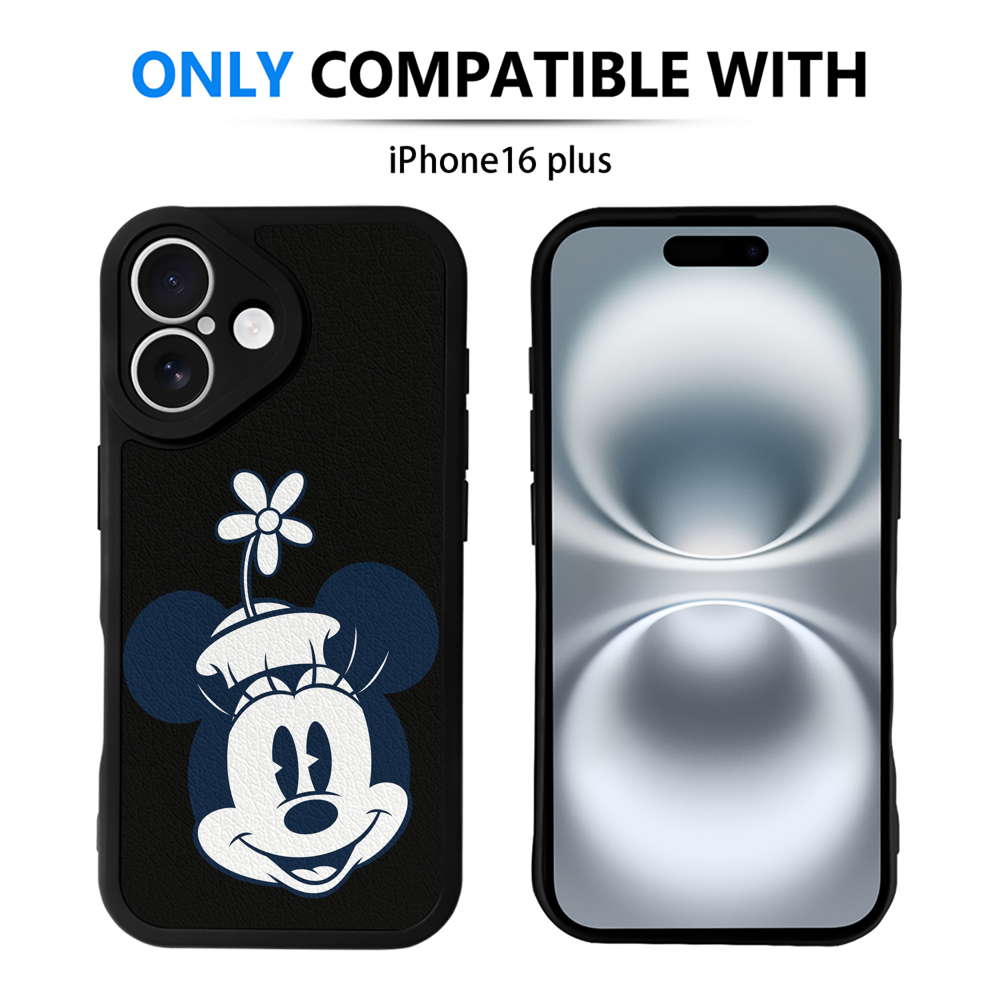 （画像用） ミッキーマウス Mickey Mouse 【iPhone 16シリーズ対応】シリコンスマホケース（レザー調） 材質：シリコン